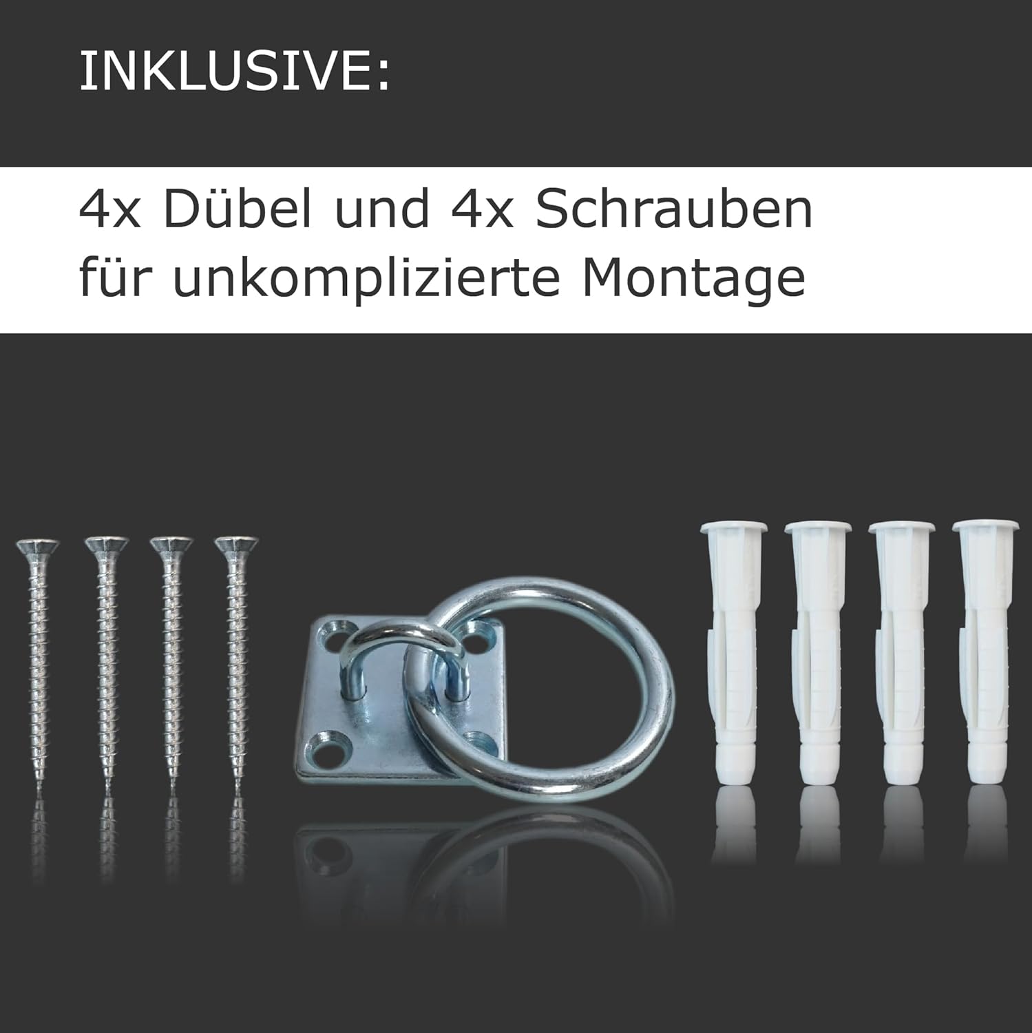 Anbindering für Pferde, Befestigungshaken zum Schrauben